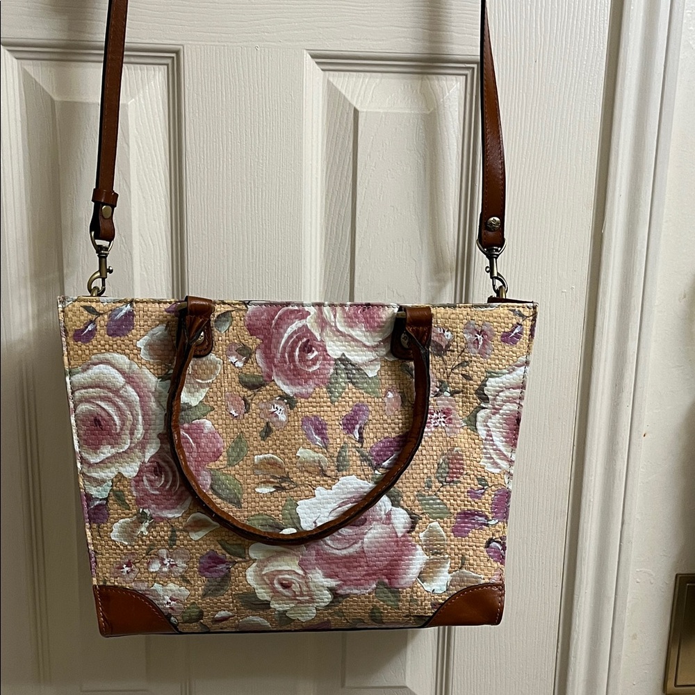 Patricia Nash Floral Pink and Tan Shoulder Bag